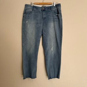 Wit & Wisdom ‘Ab’Solution Raw Hem Slim Straight Jeans Size 20W Stretchy